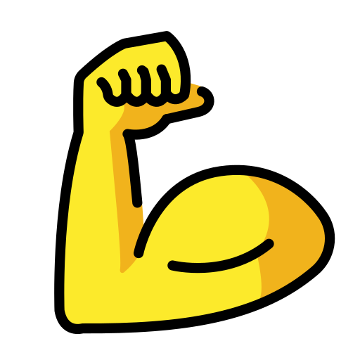 Flexed Biceps as drawn by OpenMoji in 17.0
