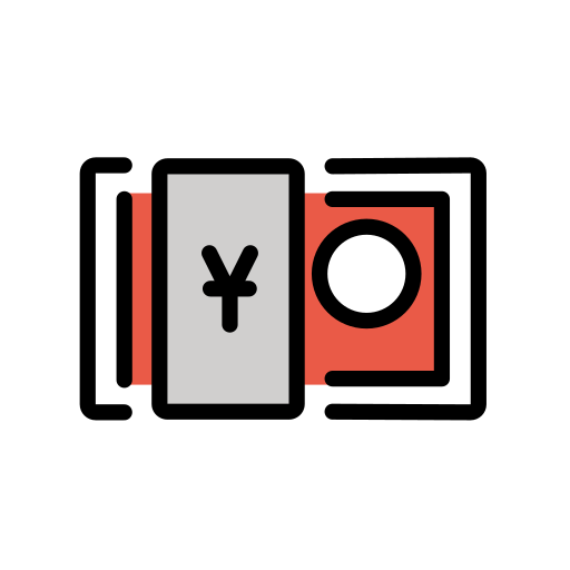 Yen Banknote as drawn by OpenMoji in 17.0