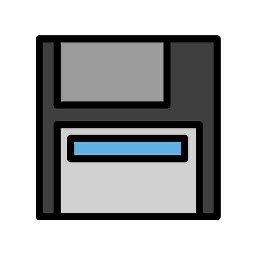Floppy Disk as drawn by OpenMoji in 17.0
