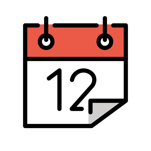 Calendar as drawn by OpenMoji in 17.0