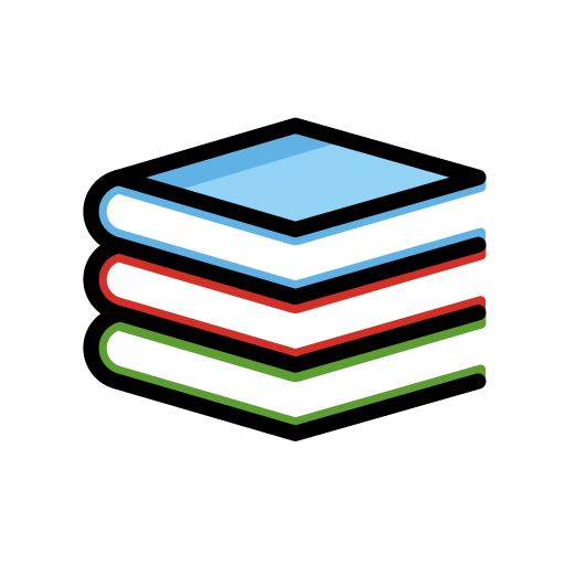 Books as drawn by OpenMoji in 17.0