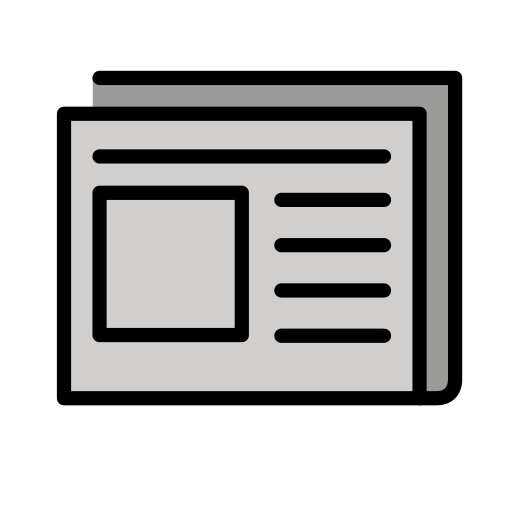 Newspaper as drawn by OpenMoji in 17.0