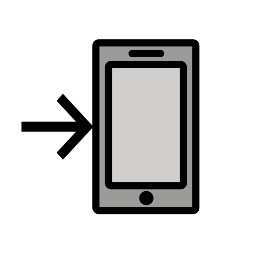 هاتف جوال مع سهم as drawn by OpenMoji in 17.0
