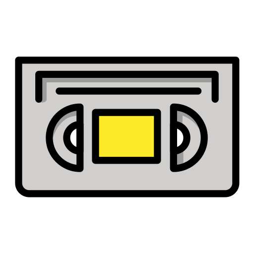 Videocassette as drawn by OpenMoji in 17.0