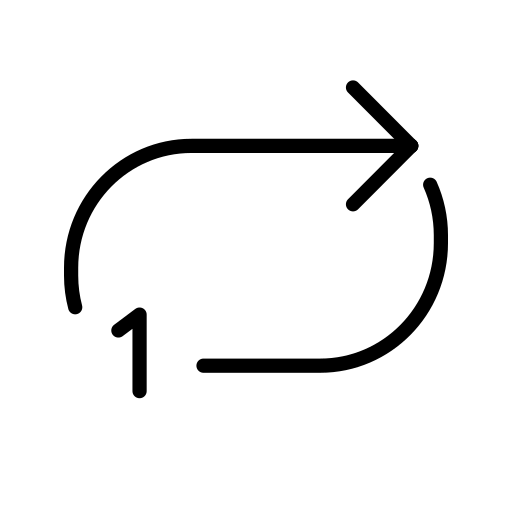 Repeat Single Button as drawn by OpenMoji in 17.0
