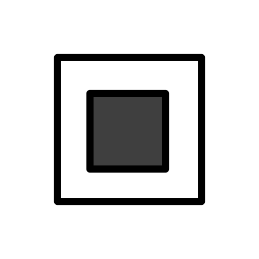 Weiße Quadratische Schaltfläche as drawn by OpenMoji in 17.0
