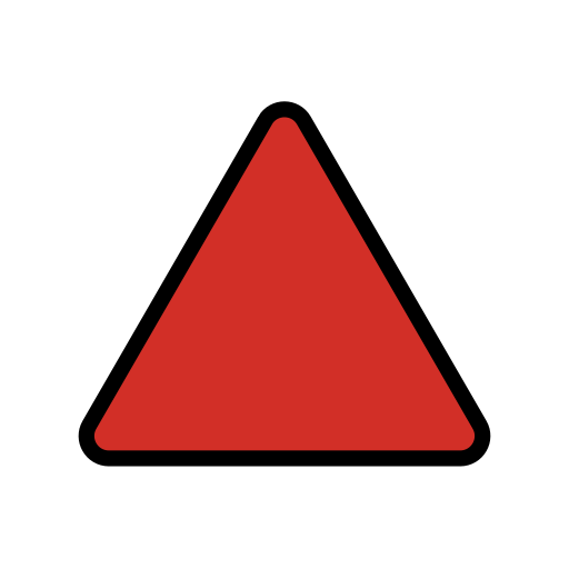 Red Triangle Pointed up as drawn by OpenMoji in 17.0