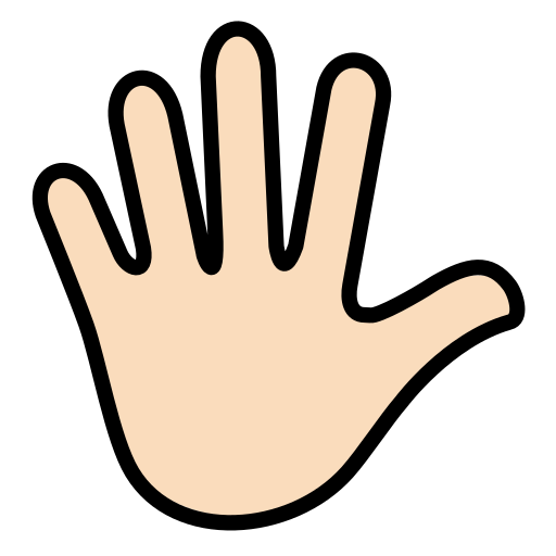 Hand with Fingers Splayed: Light Skin Tone as drawn by OpenMoji in 17.0