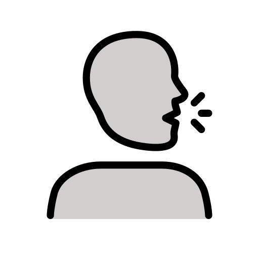 Speaking Head as drawn by OpenMoji in 17.0