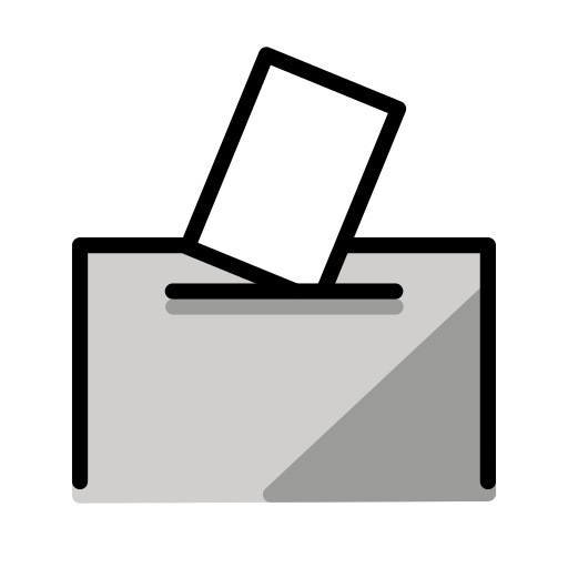 Ballot Box with Ballot as drawn by OpenMoji in 17.0