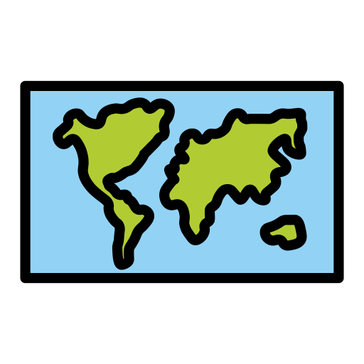 World Map as drawn by OpenMoji in 17.0