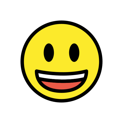 Grinning Face with Big Eyes as drawn by OpenMoji in 17.0