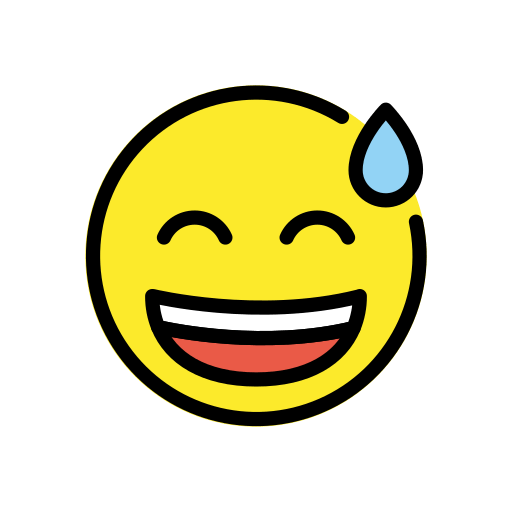 Grinning Face with Sweat, the design in this release