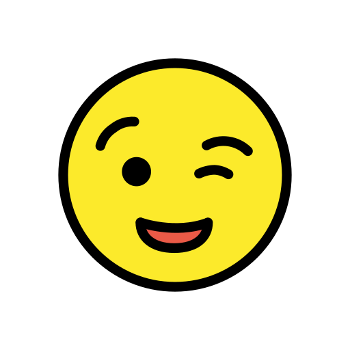 Cara Guiñando El Ojo as drawn by OpenMoji in 17.0