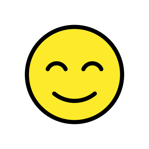Smiling Face with Smiling Eyes as drawn by OpenMoji in 17.0