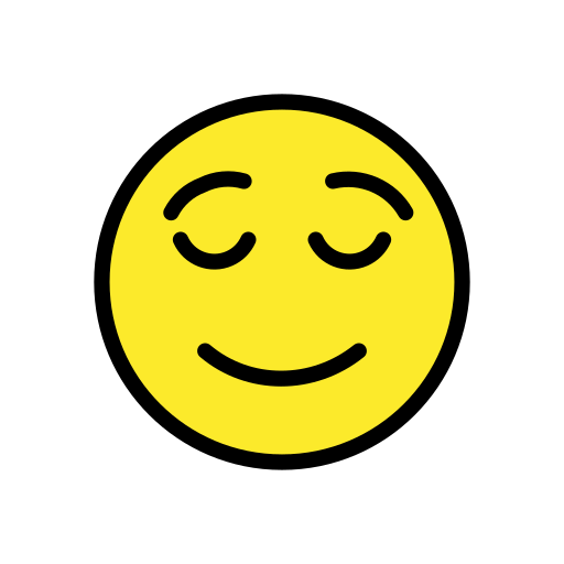 Relieved Face as drawn by OpenMoji in 17.0