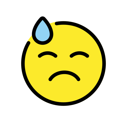 وجه بعرق بارد as drawn by OpenMoji in 17.0