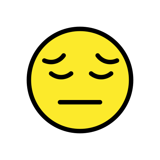 Pensive Face as drawn by OpenMoji in 17.0