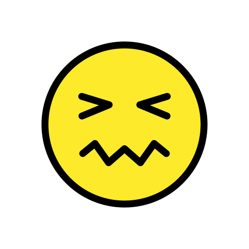 Confounded Face as drawn by OpenMoji in 17.0
