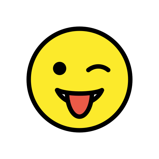 وجه بلسان متدلٍ وعين غامزة as drawn by OpenMoji in 17.0