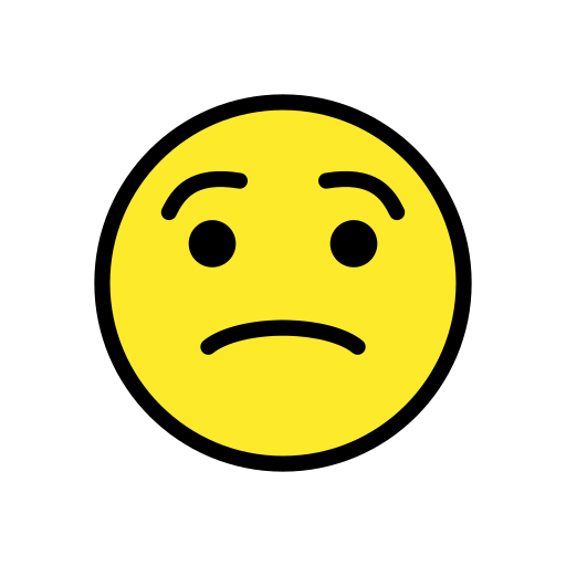 Rosto Preocupado as drawn by OpenMoji in 17.0