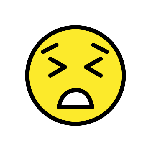 Persevering Face as drawn by OpenMoji in 17.0