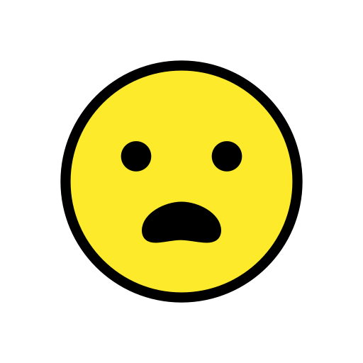 Frowning Face with Open Mouth as drawn by OpenMoji in 17.0