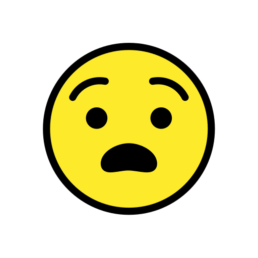 Anguished Face as drawn by OpenMoji in 17.0