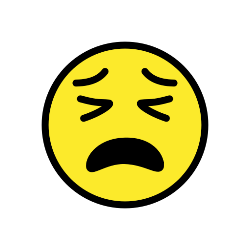 Müdes Gesicht as drawn by OpenMoji in 17.0