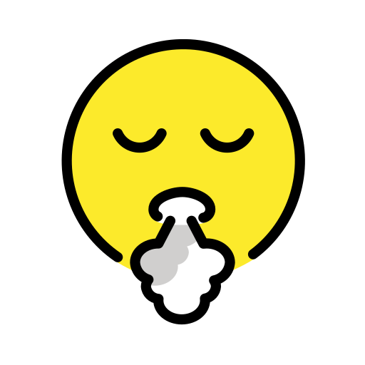 Face Exhaling as drawn by OpenMoji in 17.0