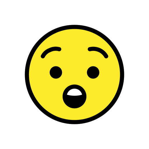 Astonished Face as drawn by OpenMoji in 17.0