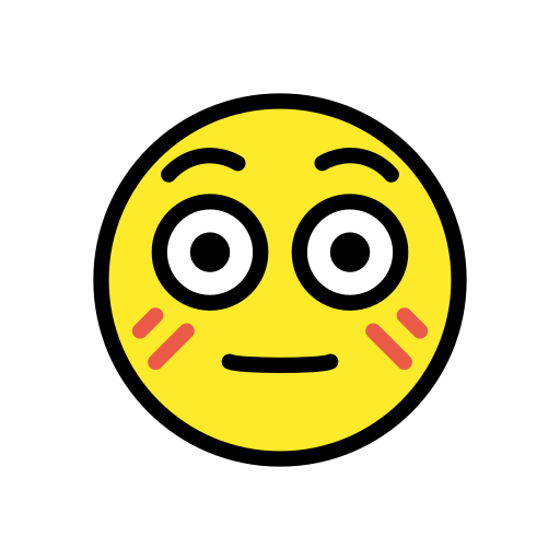 Flushed Face as drawn by OpenMoji in 17.0