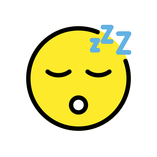 Sleeping Face as drawn by OpenMoji in 17.0
