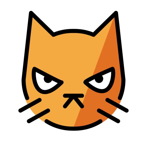 Pouting Cat as drawn by OpenMoji in 17.0