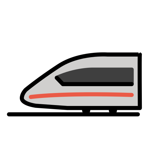 Bullet Train as drawn by OpenMoji in 17.0