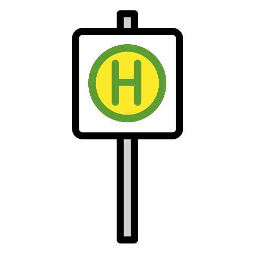 Bus Stop as drawn by OpenMoji in 17.0