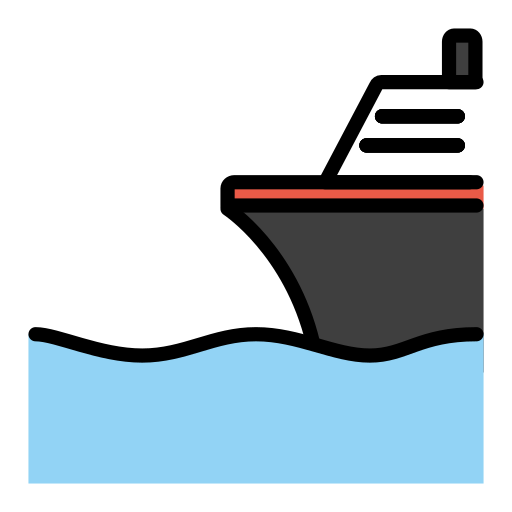 Ship as drawn by OpenMoji in 17.0