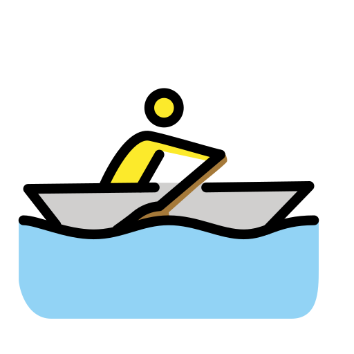man rowing boat as rendered by OpenMoji