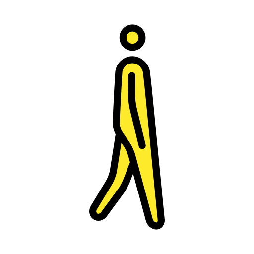 man walking: facing right as rendered by OpenMoji