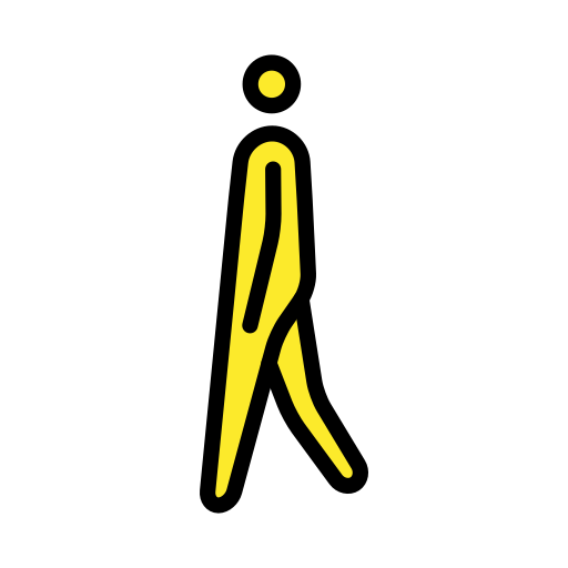 man walking as rendered by OpenMoji