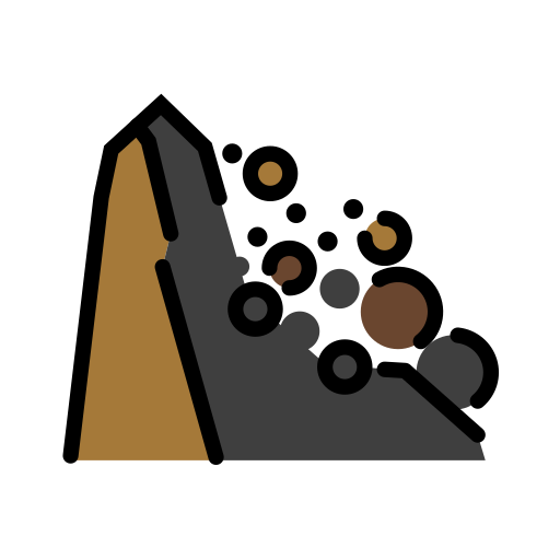 Landslide as drawn by OpenMoji in 17.0