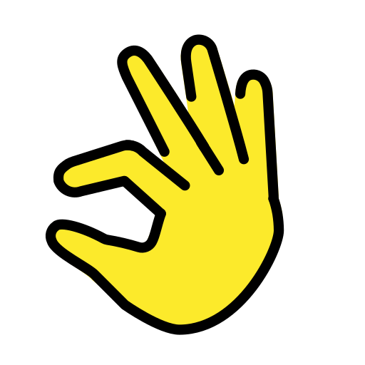 Pinching Hand as drawn by OpenMoji in 17.0