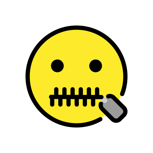 Zipper-Mouth Face as drawn by OpenMoji in 17.0