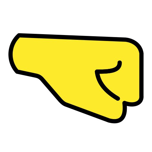 Poing À Droite as drawn by OpenMoji in 17.0