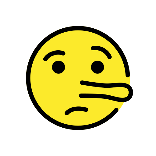 Lying Face as drawn by OpenMoji in 17.0