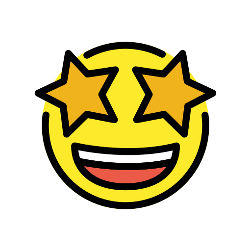 Star-Struck as drawn by OpenMoji in 17.0