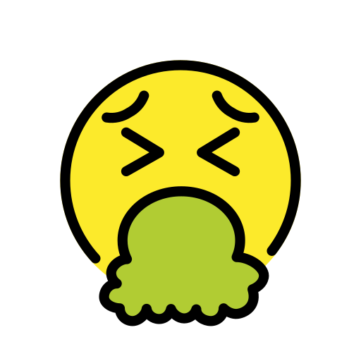 Face Vomiting as drawn by OpenMoji in 17.0