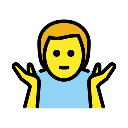 man shrugging as rendered by OpenMoji