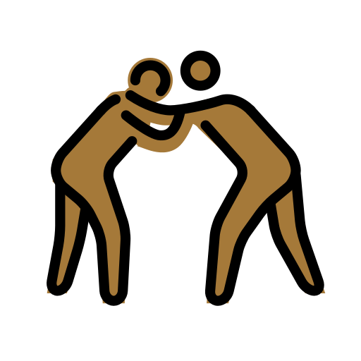 People Wrestling: Medium-Dark Skin Tone, the design in this release
