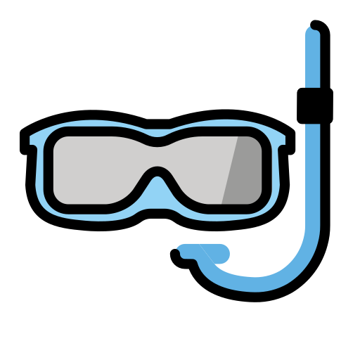 Diving Mask as drawn by OpenMoji in 17.0